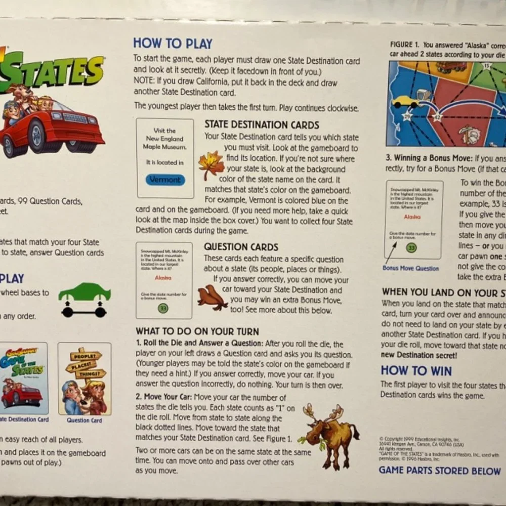 GeoSafari Game of the States by Educational Insights Complete Vintage 1991